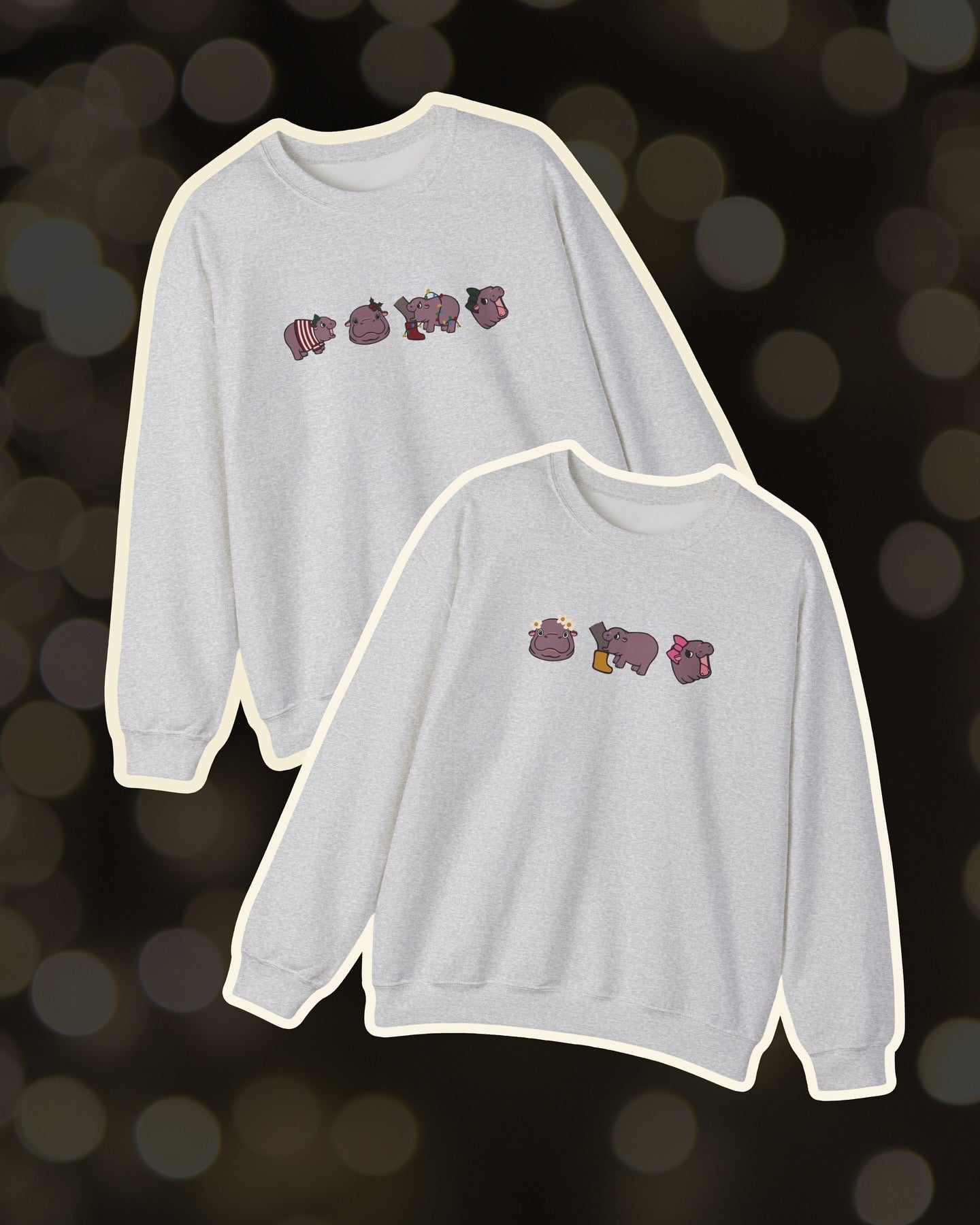 Moo Deng Embroidered Crewneck