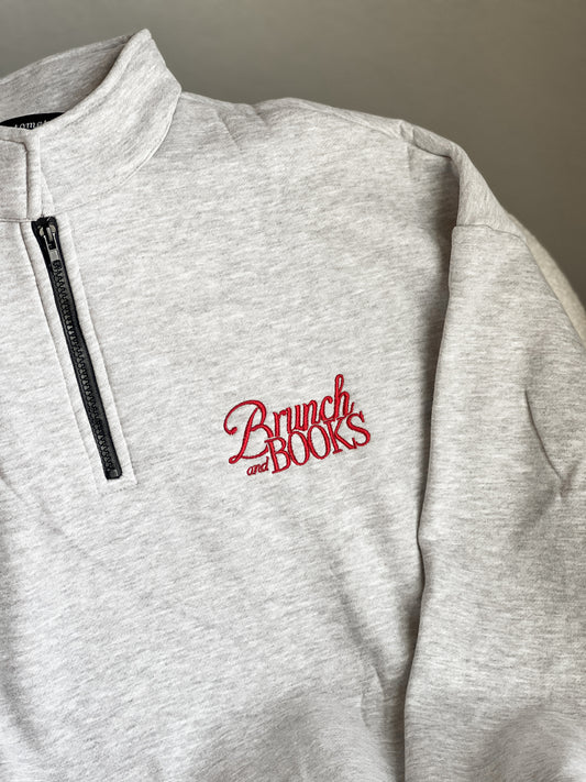 Brunch and Books Embroidered Quarter Zip