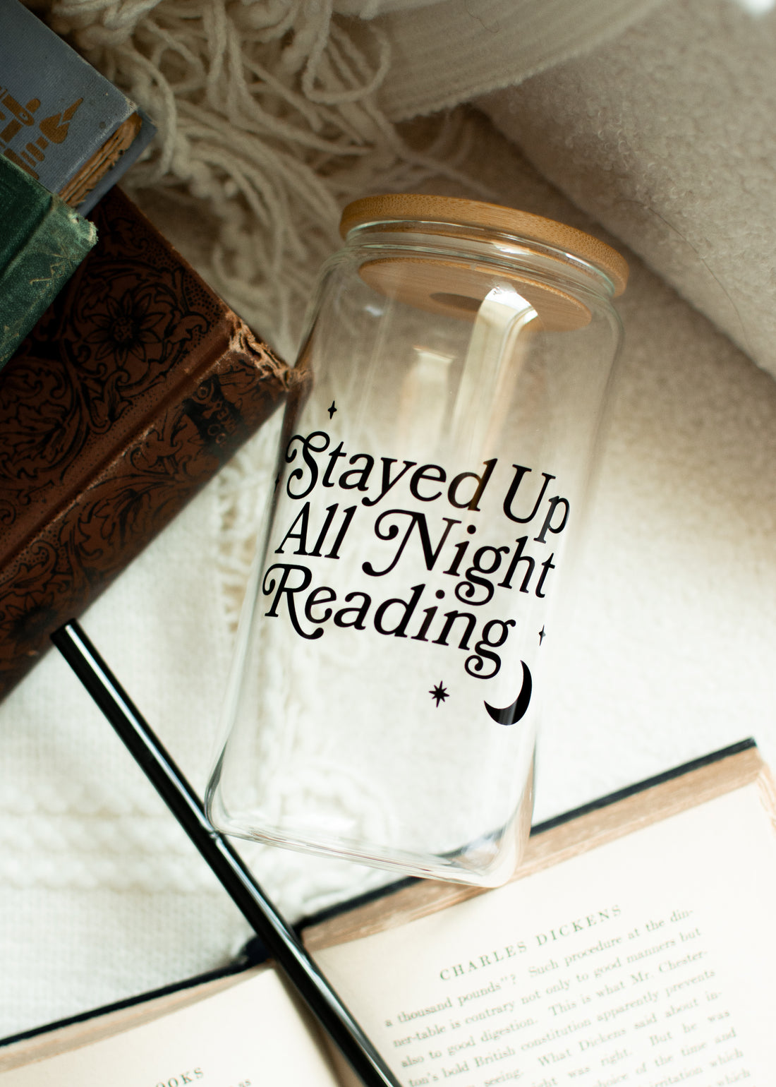 Bookish Beer Can Glass