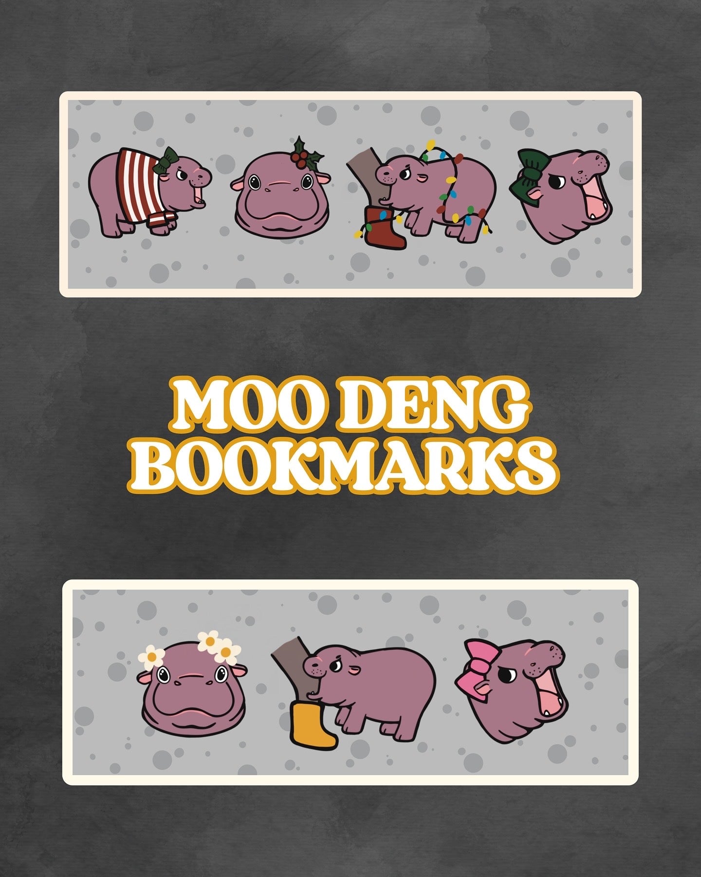 Moo Deng Bookmarks