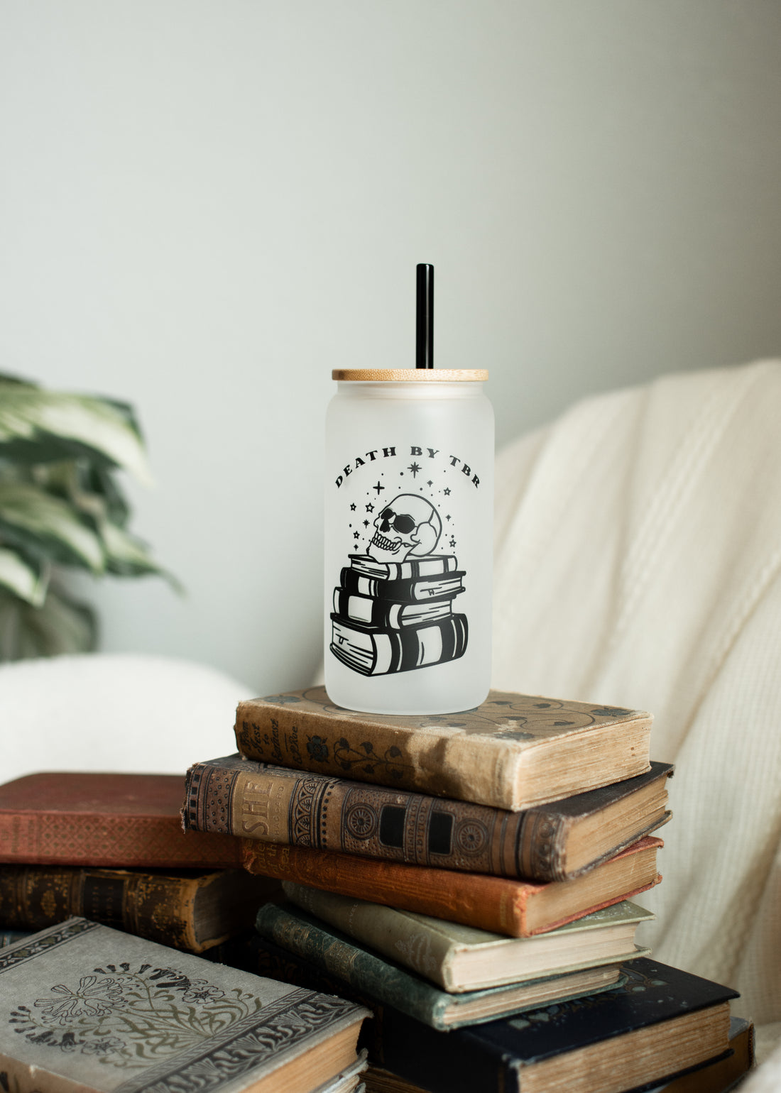 Bookish Beer Can Glass