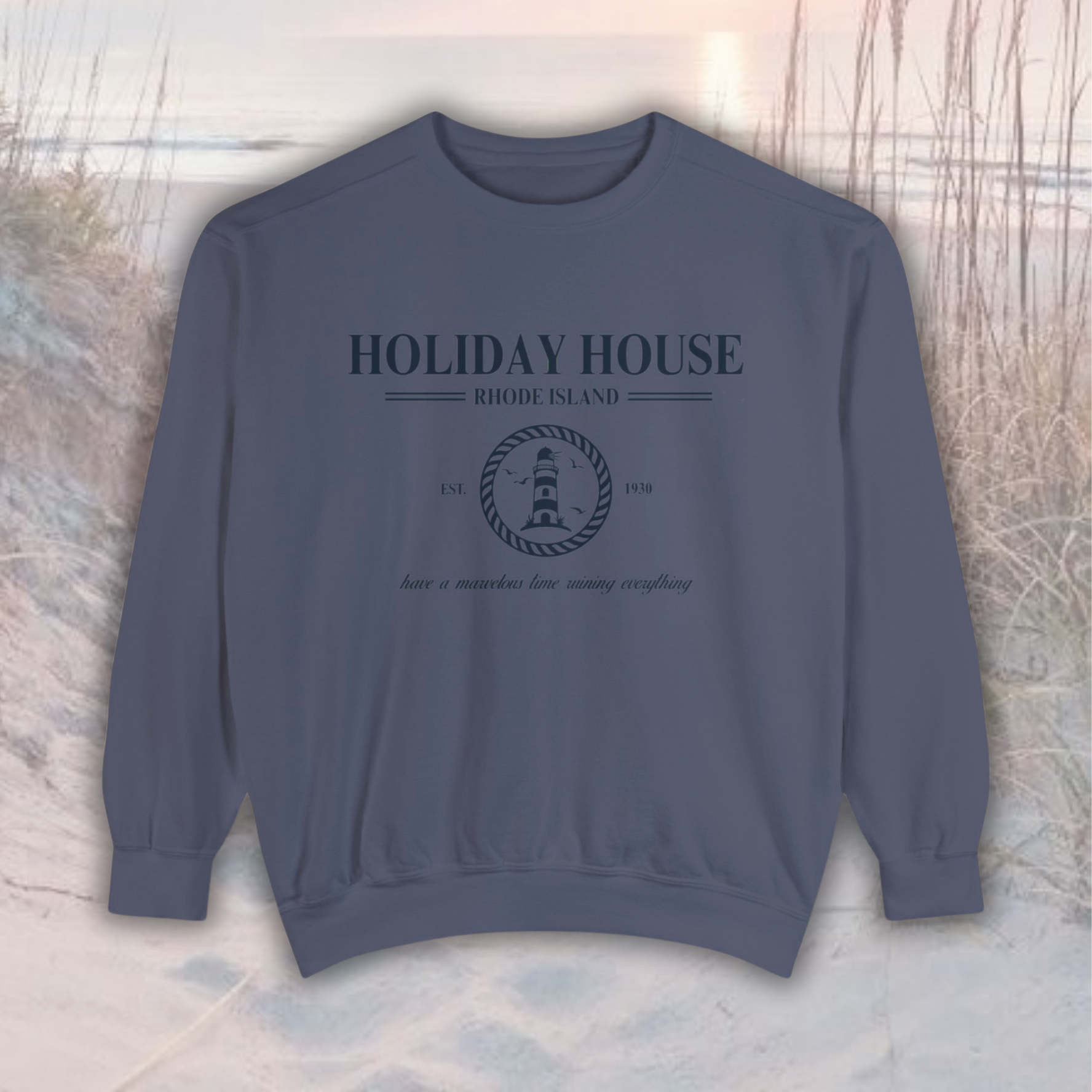 Holiday House Embroidered Crewneck