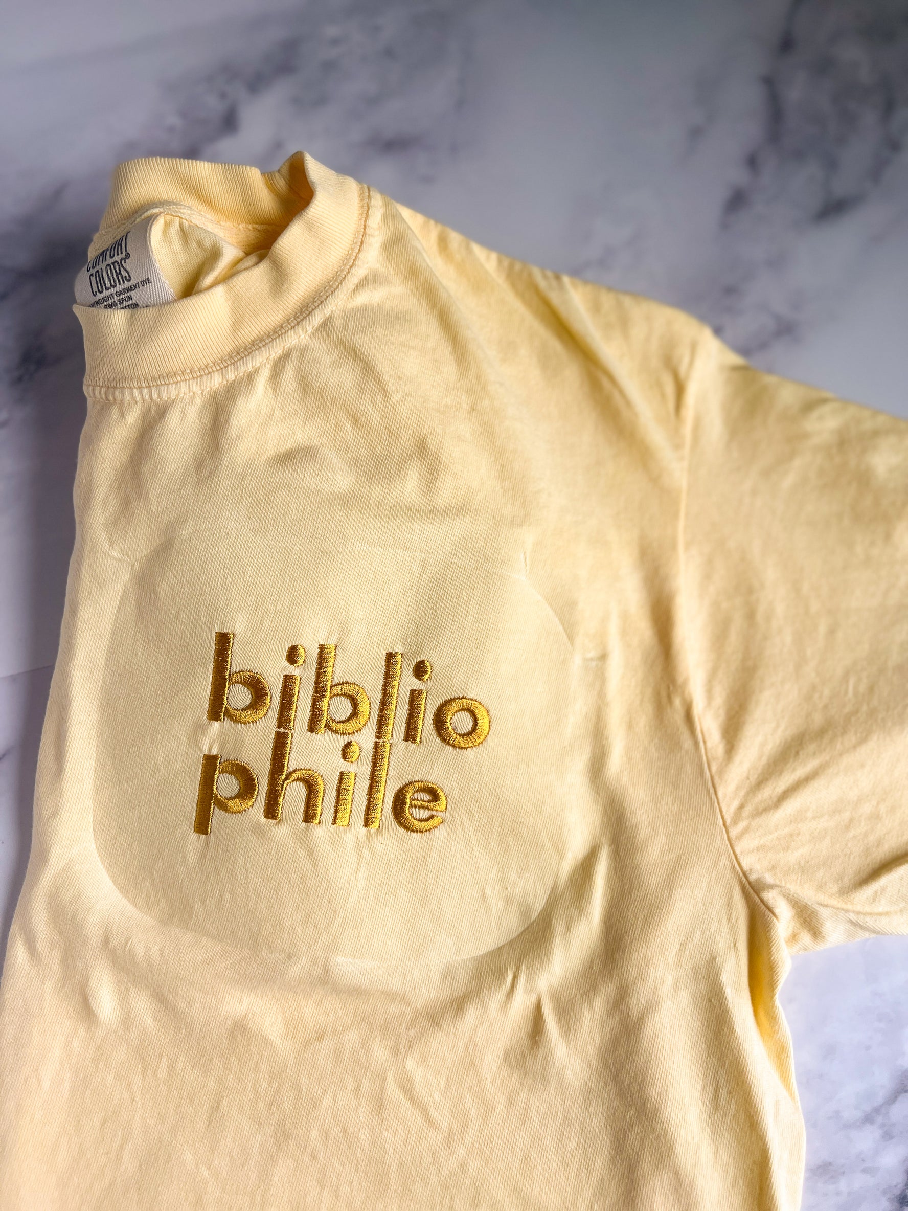 Bibliophile Embroidered T-Shirt (Block Letter Edition)