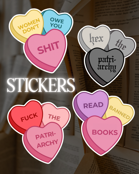 Feminist Rage Candy Heart Stickers