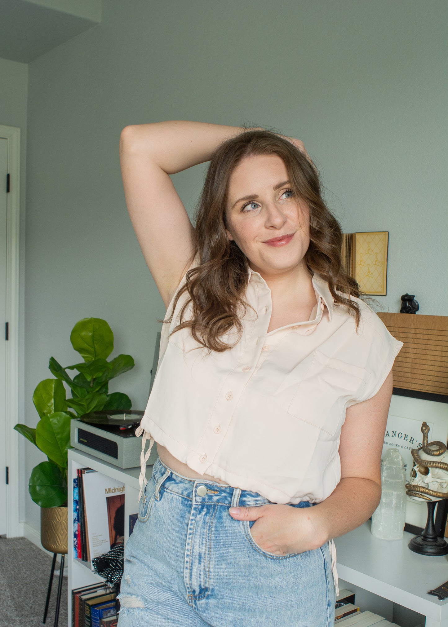 Spring Blush Crop Blouse