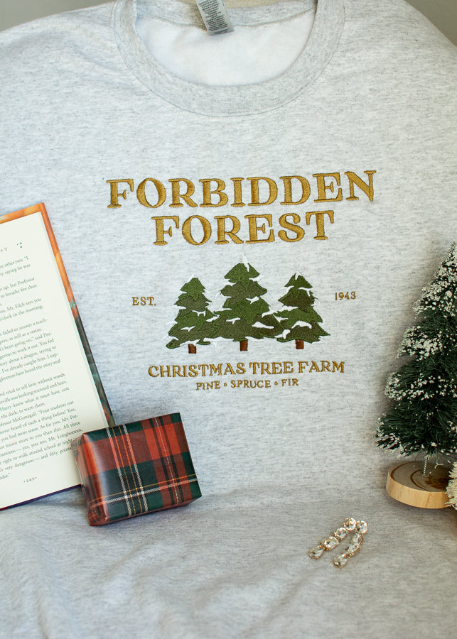 Forbidden Forest Christmas Tree Farm Crewneck