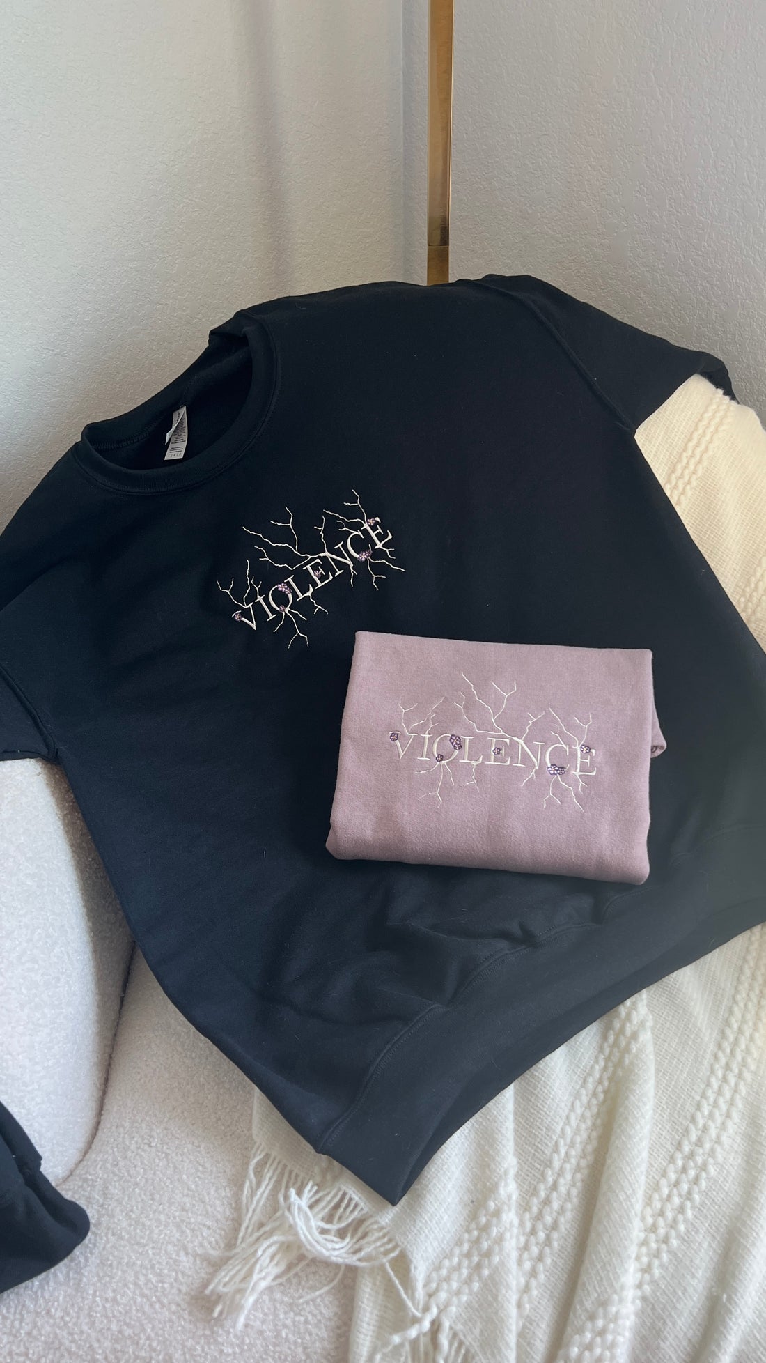 Violence Embroidered Crewneck