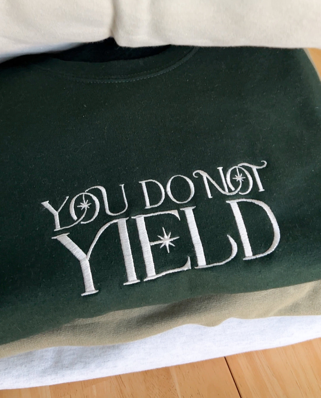 You Do Not Yield Embroidered Crewneck