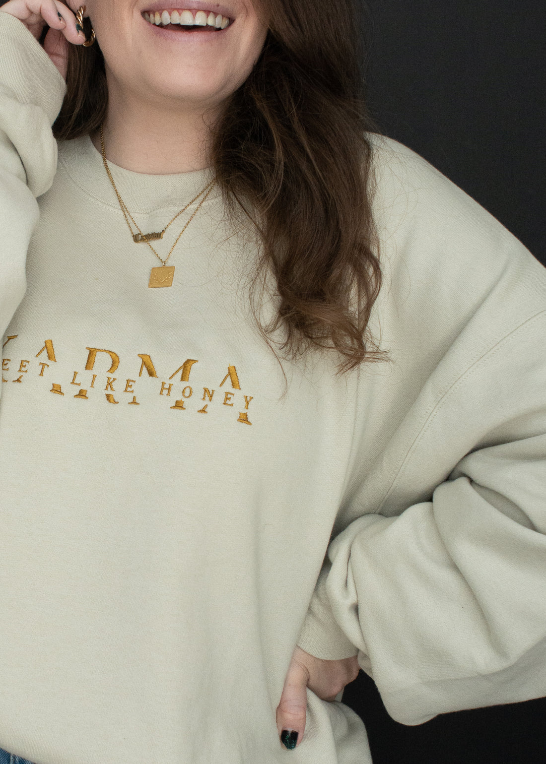 Karma Embroidered Crewneck